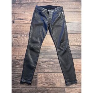 7 for all mankind Jeans Womens Black Coated‎ Skinny Denim Size 29 7FAM